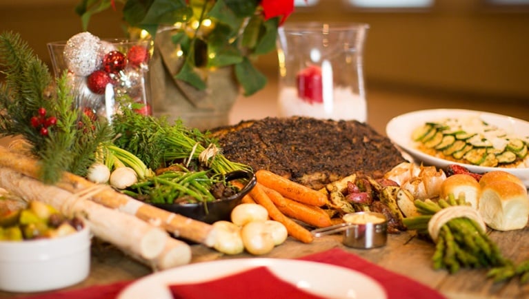 A holiday buffet breakfast.